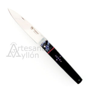 NAVAJA MACHETE PISTÓN DE BÚFALO Y ARCE AZUL