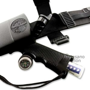 Mango del cuchillo Aitor Comando Negro con brújula integrada y kit de emergencia