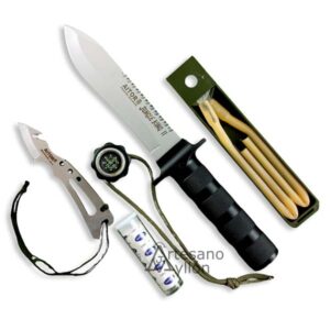 Cuchillo Aitor Jungle King II con kit de supervivencia y cuchillo skinner