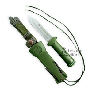 Cuchillo Aitor Jungle King III con funda táctica verde y mango hueco
