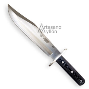 Cuchillo Bowie Cudeman JBK I con hoja satinada y mango de micarta negra