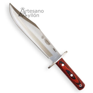 Cuchillo de caza Cudeman Bowie JBK I con hoja Bowie de acero Molibdeno Vanadio y mango de estamina roja