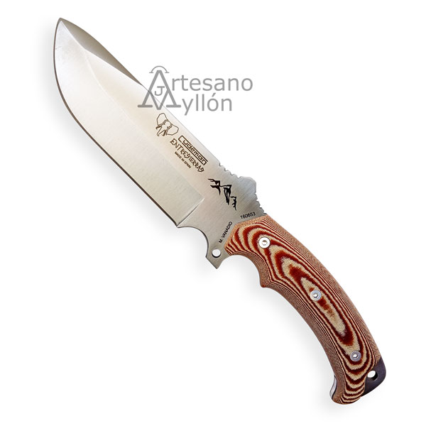 Cuchillo Cudeman Entresierras 155-XC con hoja satinada y mango de micarta marrón