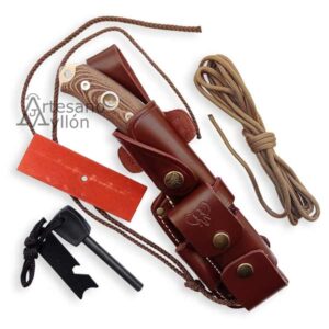Kit cuchillo Cudeman JJSK1 con funda multiposición y accesorios de supervivencia