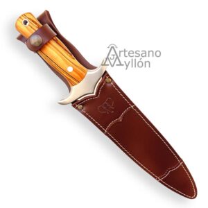 Cuchillo Cudeman Facochero 105-L con funda de cuero marrón de vaquetilla