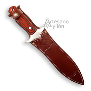 Cuchillo Cudeman Rehalero 104-R con funda de cuero marrón de curtición vegetal