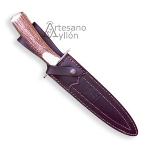 Cuchillo Joker Coyote CC-07 enfundado en funda marrón de cuero
