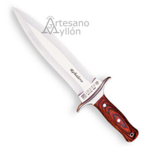 Cuchillo de remate Joker Rehalero CR-10 con hoja spear point y mango de madera roja