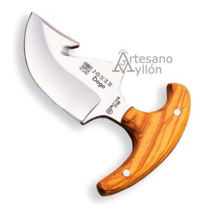 Cuchillo Joker Dogo CO-11 con hoja tipo gut hook y mango de madera de olivo