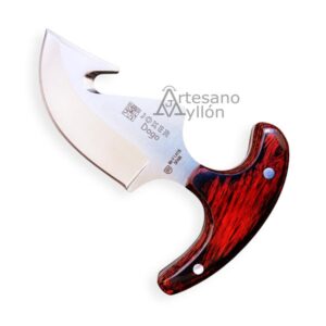 Cuchillo Joker Dogo CR-11 hoja gut hook y mango de madera roja