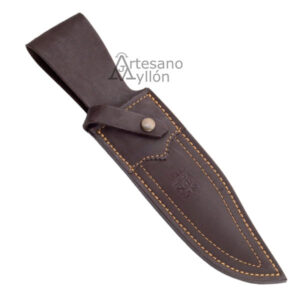 Funda de cuero marrón para el cuchillo Joker Bowie CN-100 de asta de ciervo