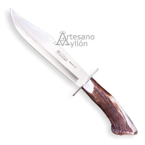 Cuchillo Joker Bowie CN-101 con mango de asta de ciervo y hoja satinada de 25 cm