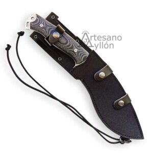 Cuchillo J&V Alacrán 1370-TRF1 enfundado en funda de cordura negra