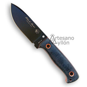 Cuchillo J&V Black Bear 1501-YU-PA con hoja pavonada y mango bicolor