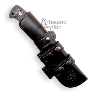 Cuchillo J&V Black Bear 1501-MN con funda de piel negra multiposición