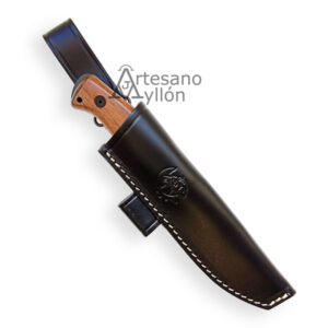 Cuchillo J&V TERRA 1203-CO enfundado en funda de piel negra cosida
