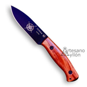 Cuchillo J&V TERRA 1203-CO con hoja pavonada y mango de madera de cocobolo