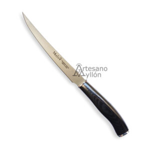 Cuchillo Muela Filetero FP-15M con mango de micarta negra y hoja de 15 cm