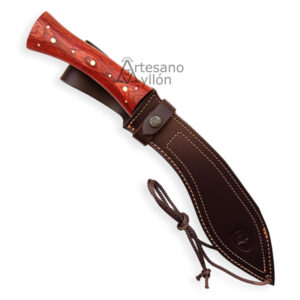 Cuchillo Muela Kukri 26M con funda de cuero marrón