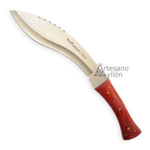 Cuchillo Muela Kukri 26M con hoja curvada de acero inoxidable y mango de madera prensada