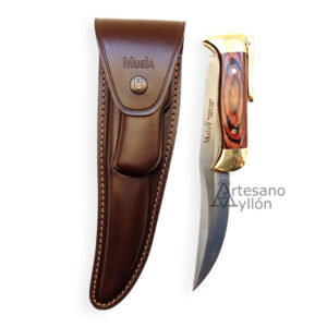 Cuchillo Muela PG-20R plegado con funda de cuero marrón incluida