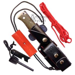 Cudeman MT5 con funda de cuero multiposición y kit completo de supervivencia