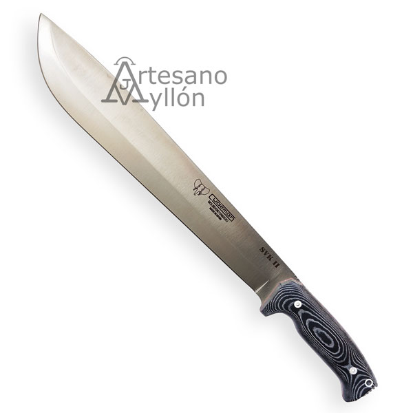 Machete Cudeman SVK II con hoja satinada de acero MoVa y mango de micarta negra