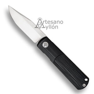 Navaja Böker BRLW G10 110670 abierta, con hoja MagnaCut satinada y mango G10 negro fresado.