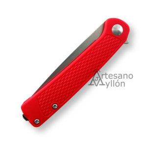 Navaja Boker Plus Fire Ant Red 01BP0008 cerrada, con mango rojo y textura en relieve.