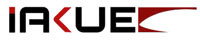Logotipo oficial de la marca Iakue en colores negro y rojo, con tipografía moderna y diseño estilizado.