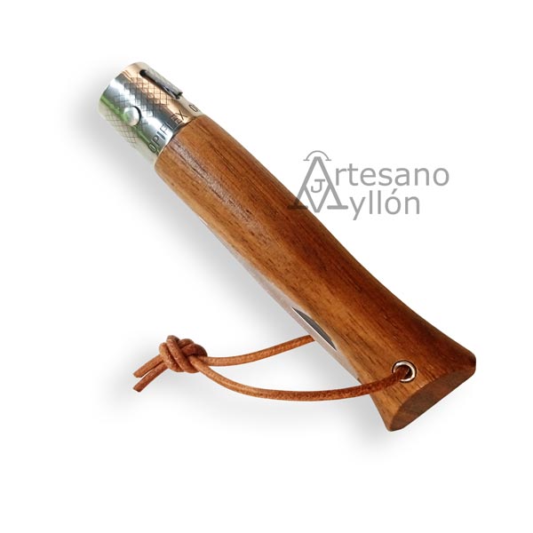 Navaja Opinel NEO6 Opiflex cerrada mostrando el mango de nogal negro