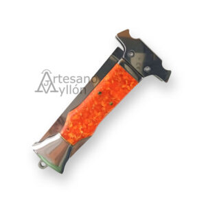Navaja Third naranja cerrada con mango fluorescente