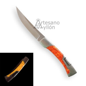Navaja Third N198T fluorescente naranja abierta