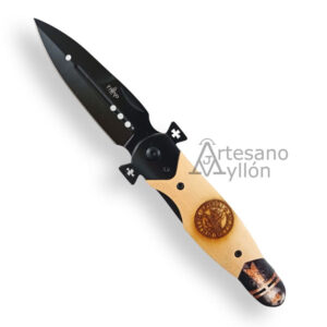 Navaja Third Templaria N120N hoja negra y mango de madera
