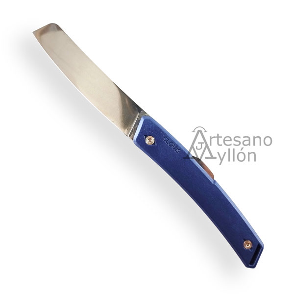 Navaja Florinox Clovis 3092-130 con hoja MA5 Sheep Foot de 9 cm, mango azul de poliamida reforzada, bloqueo Back Lock y diseño desmontable.