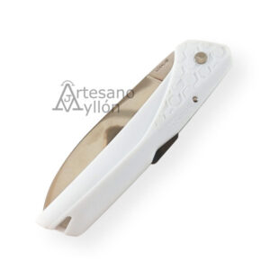 Navaja Florinox Kiana 3092-100 blanco con hoja de acero inoxidable X35Cr16N de 9 cm, mango de poliamida y bloqueo Back Lock. Fabricada en Francia.