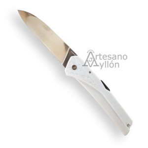 Navaja Florinox Kiana 3092-100 blanco con hoja de acero inoxidable X35Cr16N de 9 cm, mango de poliamida y bloqueo Back Lock. Fabricada en Francia.