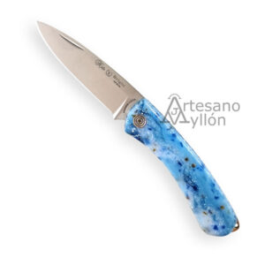 Navaja Miguel Nieto Bright 792-MARMOL con hoja MOVA 1.4116 de 8 cm, mango de metacrilato efecto mármol, forros decorados y cierre de pistón.