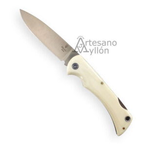 Navaja Muela BX-9W con hoja MOVA 1.4116 de 9,2 cm, mango de micarta blanca, bloqueo Back Lock y funda de cordura negra incluida.